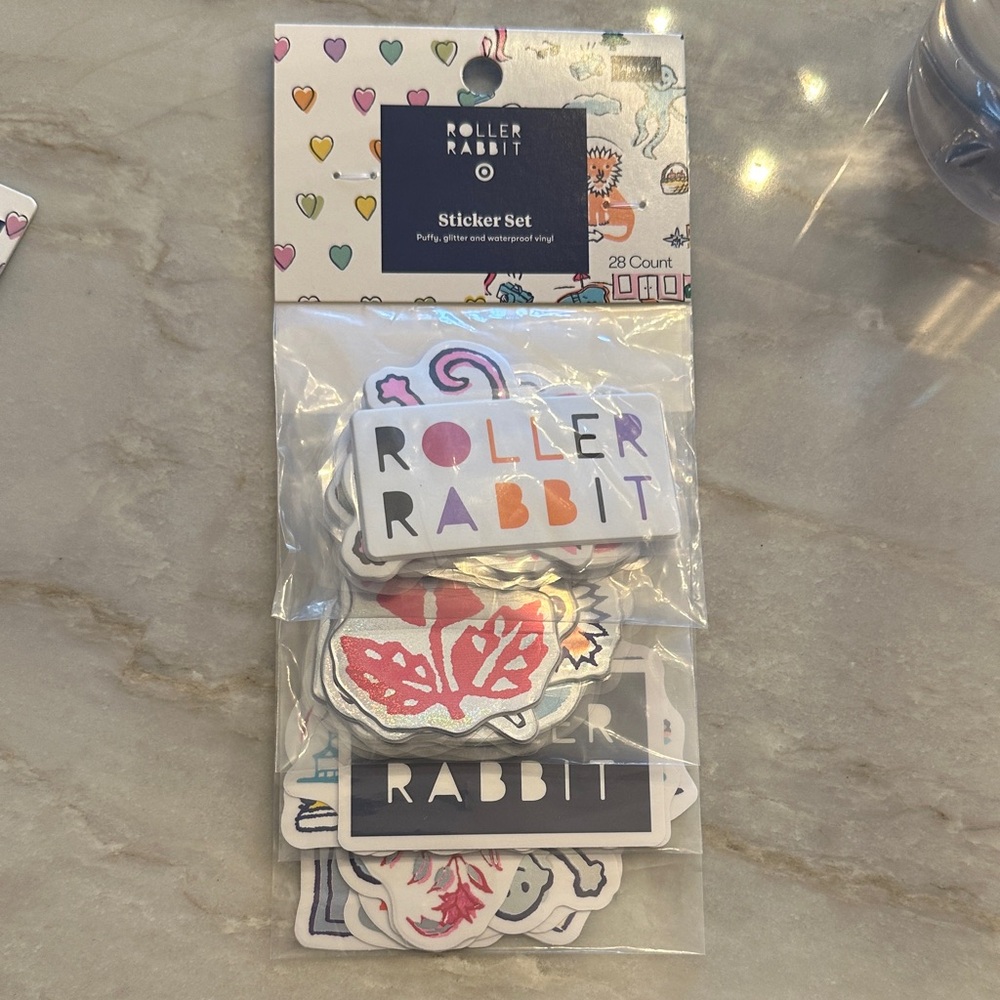 Roller Rabbit Sticker Pack - White, Pink, Purple, Orange